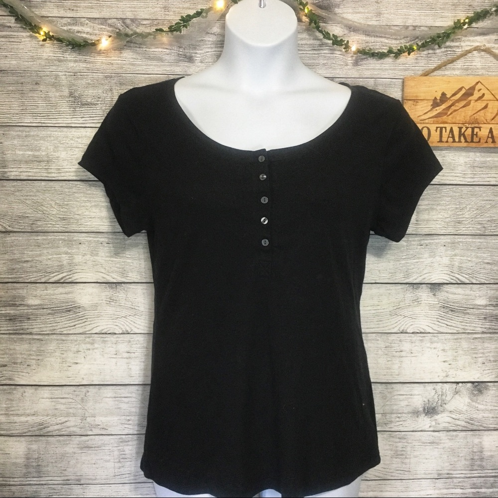 4/$25 Old Navy Black Button Short Sleeve SZ XL